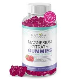 Natural BioScience Sugar Free Magnesium Gummies - Calming Anti-Stress Gummies, Magnesium Supplement to Support Stress Relief, Sleep, Heart Health, Nerves, Muscles and Bones, Kids, Adults, Vegan, High Absorption, Non-GMO