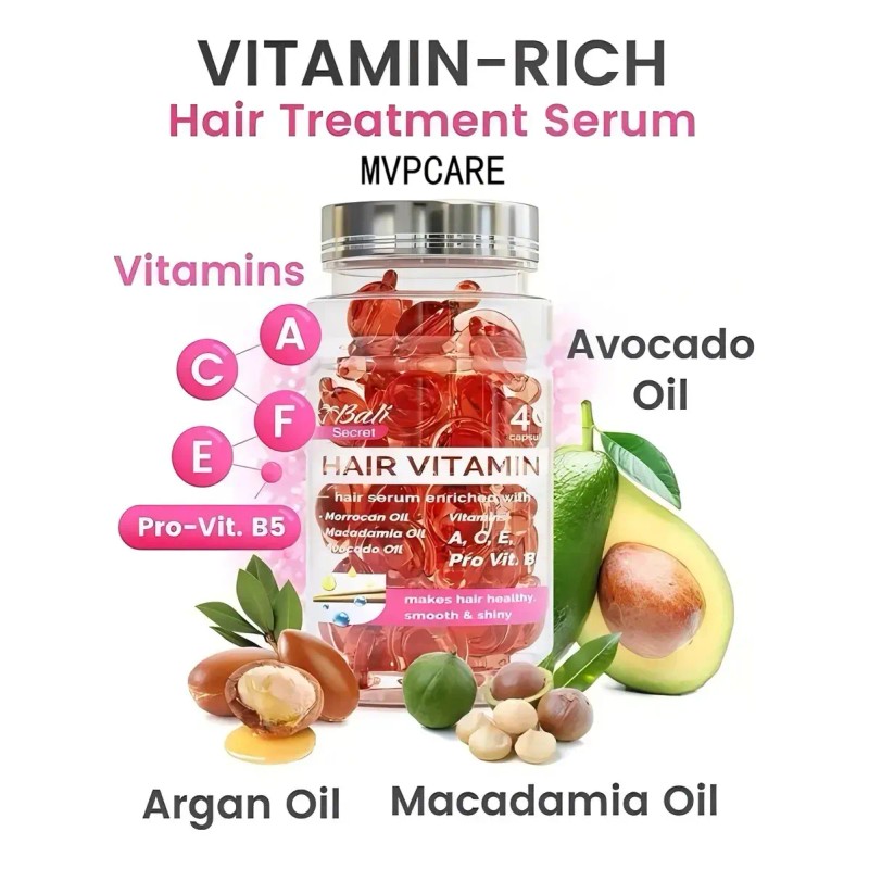 Complex 40 2pcs Cpsula Vitamnica Smooth Silky Hair Quer Frutos