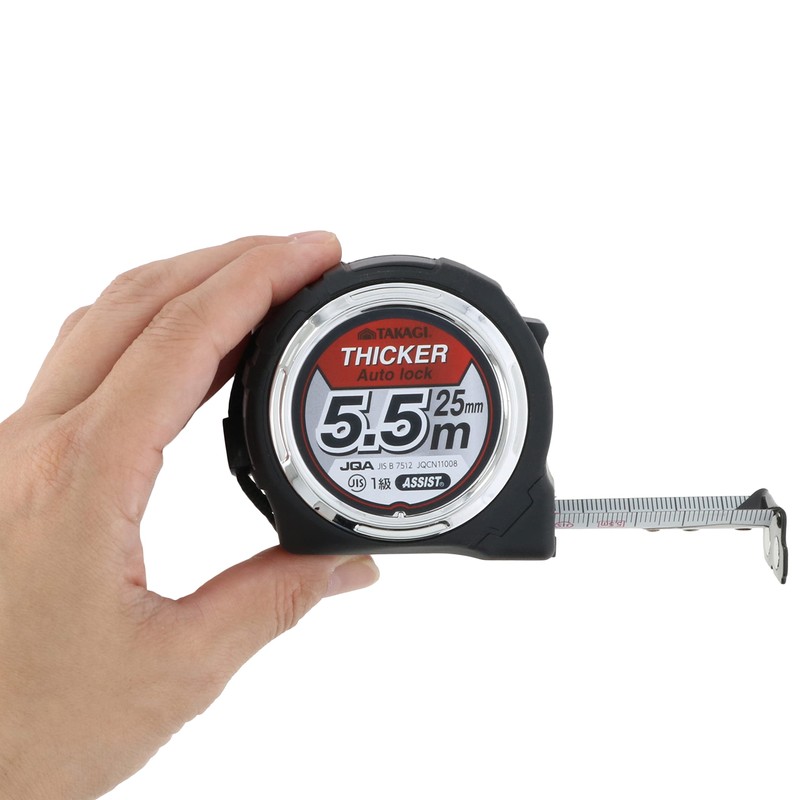 Takagi TAKAGI Ultra-Thick Compact Auto-Lock Tape Measure 25mm×5.5m with Magnetic
