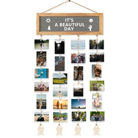 CJIAWYS Collage Picture Frames for Wall, Multiple Polaroid Picture Display Felt Letter Board with 270 Letters and 30 Clips, Unique DIY Family Picture Frames Collage for Birthday Party Christmas Gifts