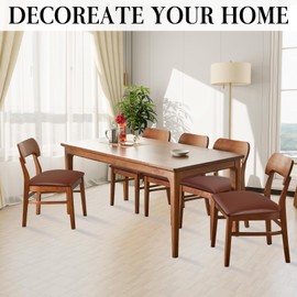 Lufyzora Pu Leather Dining Chair Seat Covers Set of 8, Waterproof Kitchen Chair Covers Stretch Chair Cover for Kitchen/Dining Room/Hotel, Tasteless seat Covers for Chairs (Coffee - 8 PCS)