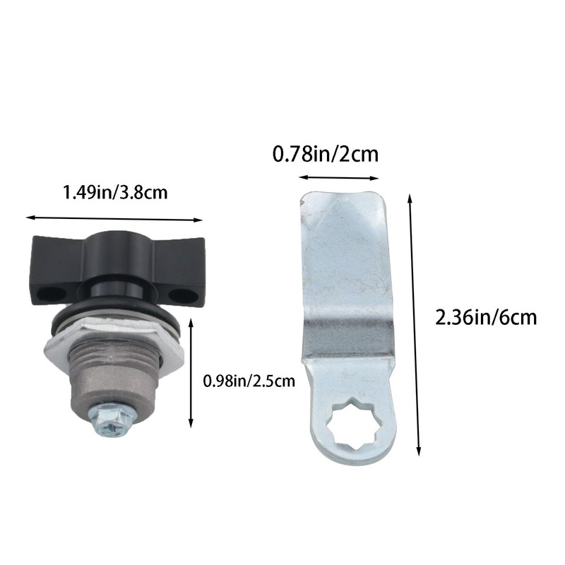 WELWIK 2PCS Black Zinc Alloy Thumb Operated Offset Cam Lock