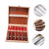 Tofficu 6pcs Walnut Handle Wood Carving Chisel Set Durable Hand