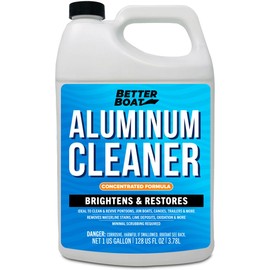 Aluminum Cleaner and Brightener Restorer, Removes Stains and Oxidation, Acid Wash for Pontoon Boats, Jon Boats, Canoes, and Aluminum Surfaces Gallon Refill