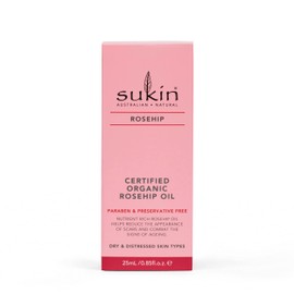 Sukin Organic Rosehip Oil 25ml - reduces the appearance of scars, ageing, relieves redness & helps maintain healthy skin - cruelty free & vegan friendly.