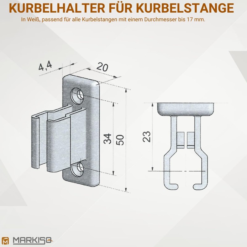 markiso® Crank Holder for Roller Shutter Crank [Made in Germany]