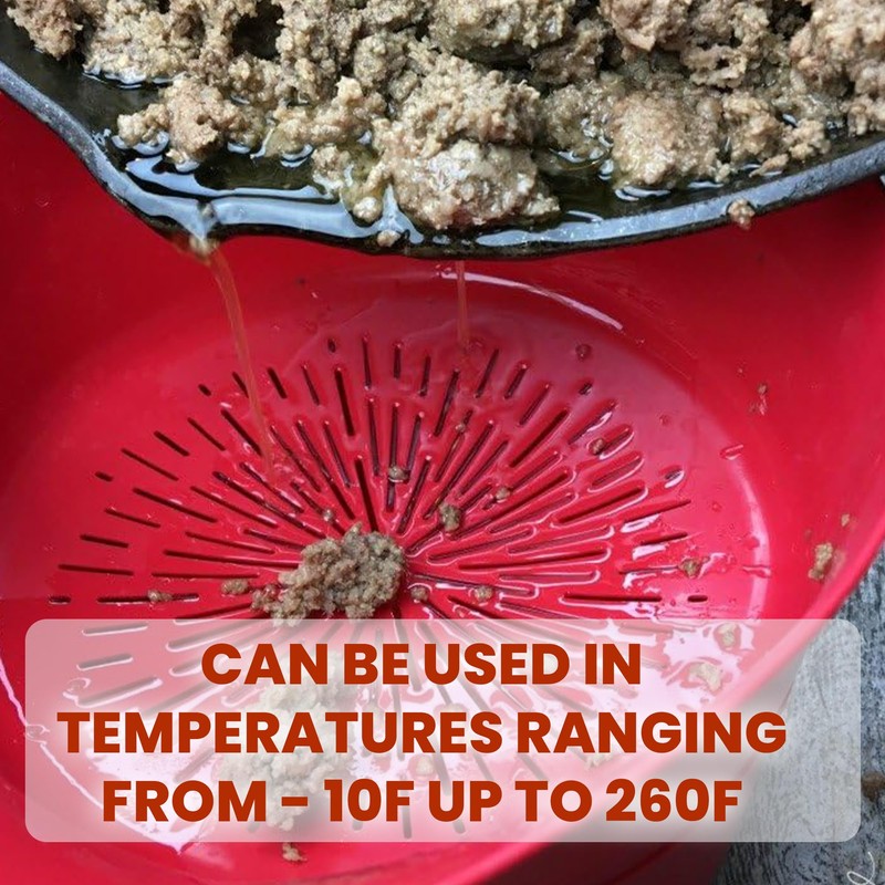 Easy Greasy Colander Grease Strainer With Handle And Container, Catch