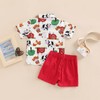 VISGOGO Toddler Boys Outfits Farm/Circus Cartoon Animal Print Shirts with
