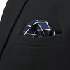 S&W SHLAX&WING Navy Blue Yellow Mens Pocket Square Patterned Geometric