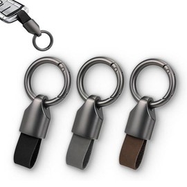 Llavero para Auto, Juego de 3 Llaveros para Hombre en Negro, Marrón y Gris Plata, Organizador de Llaves de Coche con Diseño Práctico y Elegante, Ideal para Regalos y Uso Diario, 8x3.5 cm