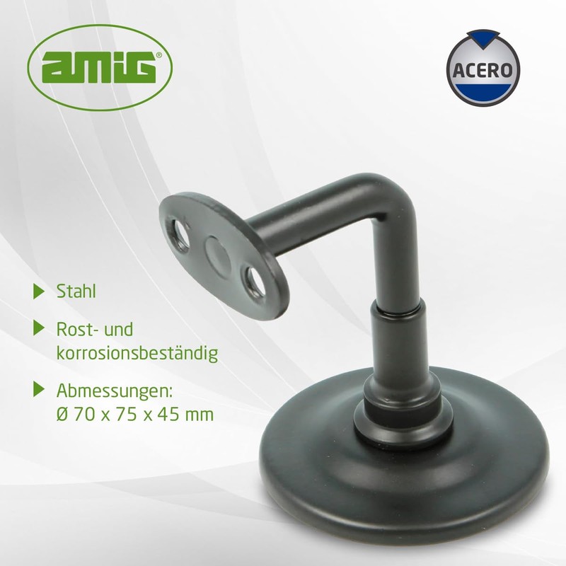 AMIG Handrail Bracket Mount – Black