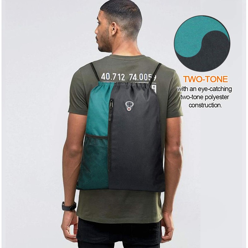 BeeGreen Maroon Sports Backpack - Heavy-Duty Drawstring Bag with Ventilated