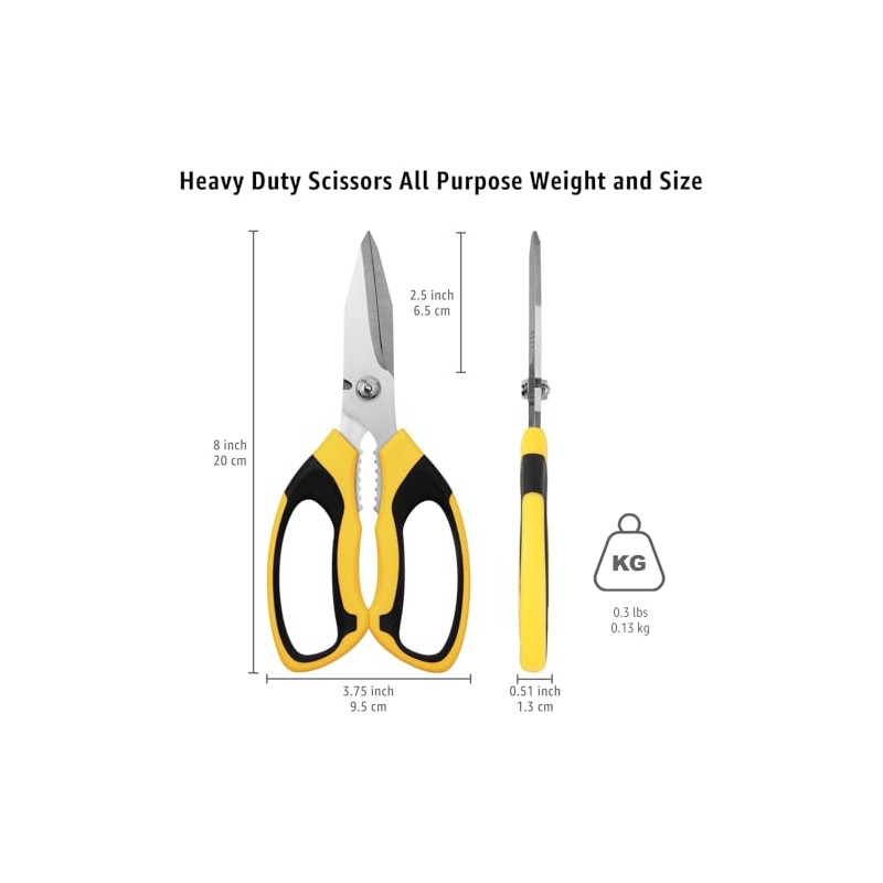 BoFuYuan Utility Scissors Heavy Duty: 8-Inch sharp Scissors All Purpose