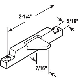 Prime-Line S 4600 Sliding Vinyl Window Vent Stop, 2-1/4 In. Hole Center Spacing (2 Pack), White