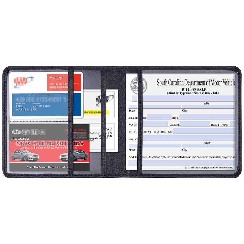 Wisdompro Car Registration and Insurance Card Holder 2 Pack PU