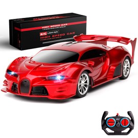 KULARIWORLD Remote Control Car Rechargeable High Speed 1/18 RC Cars Toys for Boys Girls Vehicle Racing Hobby with Headlight Christmas Birthday Gifts for Kids (Red)