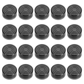 MECCANIXITY 20 Pcs Footswitch Toppers Guitar Pedal Button Caps Plastic Footswitch Top Cover 3/8" for Guitar Effects Pedal Buttons, Black
