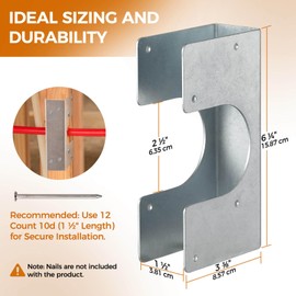 UPVONT Stud Shoes for 2X Studs, 16-Gauge Galvanized, 6.25" Height, 1.5" Width, Fits Up to 2 3/8" OD Pipes - Thicker, Higher, IBC/IRC Code Compliant, Extra Durable (1.5" x 6.25" - 4 PCS)