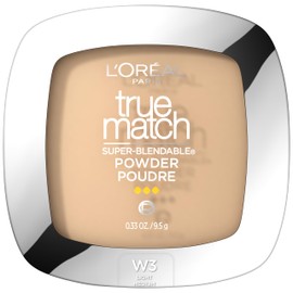 L'Oreal Paris True Match Super Blendable Oil Free Powder Foundation, W3 Light Medium, 0.33 oz, Packaging May Vary