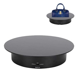 Turntable Electric, 23.8 cm 360° Rotation Electric Turntable for Photography, 2 Speed 5 kg, Portable Electric Display Stand for Display Jewellery, Watches, Mobile Phones and Shoes