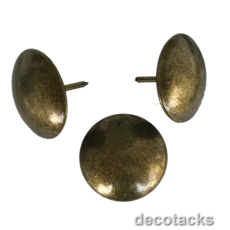 Decotacks® Large Antique Brass Finish Upholstery Nails/Tacks 1 Inch -