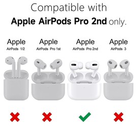 Svanove Designed for Airpods Pro 2nd Generation Case Clear, TPU Silicone Accessories, Soft Rubber Gel Jelly Case for Women Girl, Cute & Funny Design, Protective Cover with Lock, Clear Black