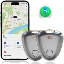 Smart Tracker Tag 2-Pack, VISOOP Item Tracker Works with Apple Find My(iOS only), MFi Certified, Key Finder, Item Locator, Bluetooth Luggage Tracker for Bags, Keys, Phones, Wallets IP65 Waterproof