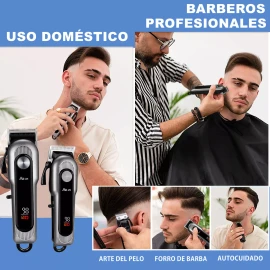 All-in® Maquina Para Cortar Cabello Cortadora Pelo Inalambrica Profesional Trimer Perfiladora Con Ajuste de Longitud B-675GY Color Gris 110V/220V