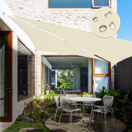 Windscreen4less Waterproof 12' x 12' x 12' Triangle Sun Shade Sail Canopy Cover UV Blockage for Pergola Patio Deck Balcony Yard Outdoor (Beige)