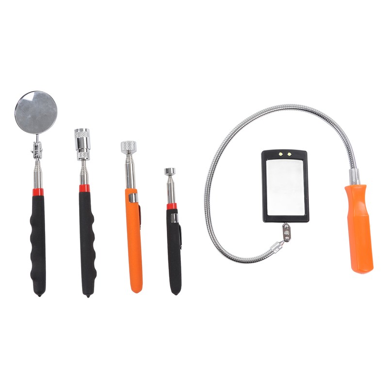 5Pcs Telescoping Magnetic Pickup Tool 360° Rotation Shock Resistant LED