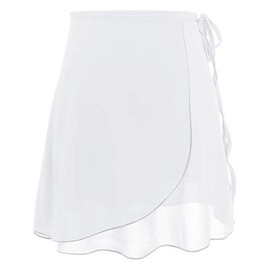 Lovdaswi Women Chiffon Wrap Ballet Dance Skirt White