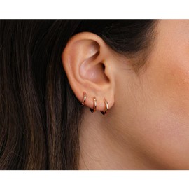 MASOP Silver Creole Earrings 925 Silver Stud 8/10/12 mm Women Girls Men, Silver