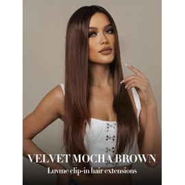 LUVME Seamless Clip in Hair Extensions, 20 Inch 135g 7pcs Dark Brown Hair Extensions Clip in Human Hair Invisible PU Skin Weft Natural Remy Human Hair Extensions