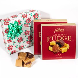 Hall's Candies Christmas Poinsettia - Assorted Fudge Gift Box - Hall's Candies