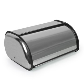 DreamsEden Extra Large Bread Box - Stainless Steel Bread Bin with Roll-Up Lid - Fits 2 Loaves Kitchen Countertop Storage for Bread Pastries Buns Toasts Snacks