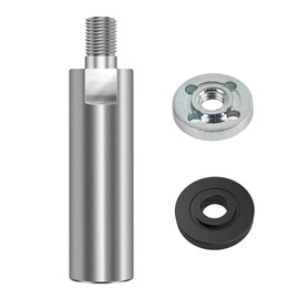 Zerodis Angle Grinder Extension Connecting Rod, Stainless Steel Angle Grinder Extension Shaft Multipurpose Thread Rotary Polisher Extension Shaft with Flange Lock Nut (B)