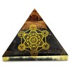 NewAgeHealings Shungite Crystal Orgonite Pyramids with 7 Chakra Metatron Cube