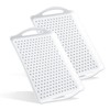 2 Pcs Large Rectangular Non Slip Serving Tray with Handles,