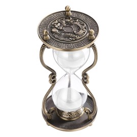 CNCJ Hourglass Timer Sand Clock 60 Minute: Brass Medieval Dragon White Sand Watch 60 Min, Large Reloj De Arena, Gothic Fantasy One Hour Sandglass for Gifts, Home, Desktop Decor
