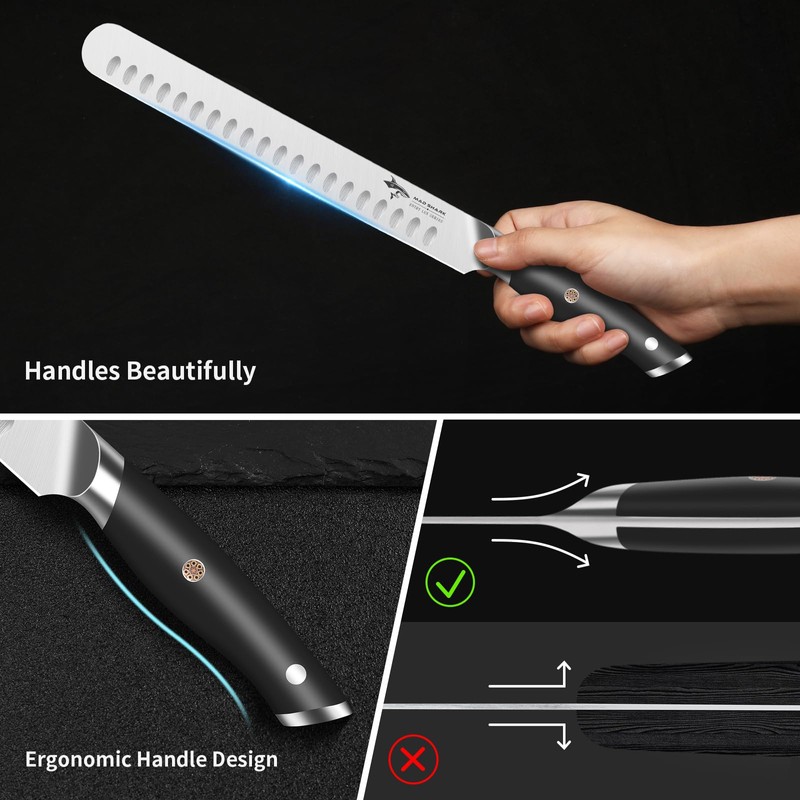 MAD SHARK Brisket Slicing Knife, 10 inch BBQ Knife Razor