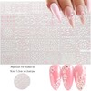 Flower Nail Art Stickers 3D Self Adhesive Pink White Nail