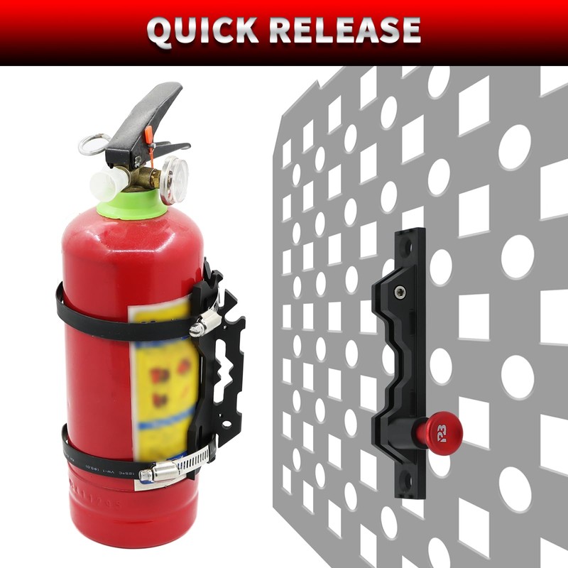 PLUSBEAM CNC Aluminum Quick Release Fire Extinguisher Mount Molle Panel,