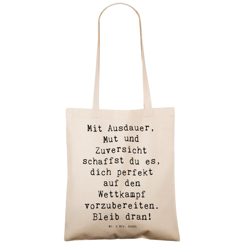 Mr. & Mrs. Panda Tragetasche Spruch Wettkampfvorbereitung meistern - Geschenk,
