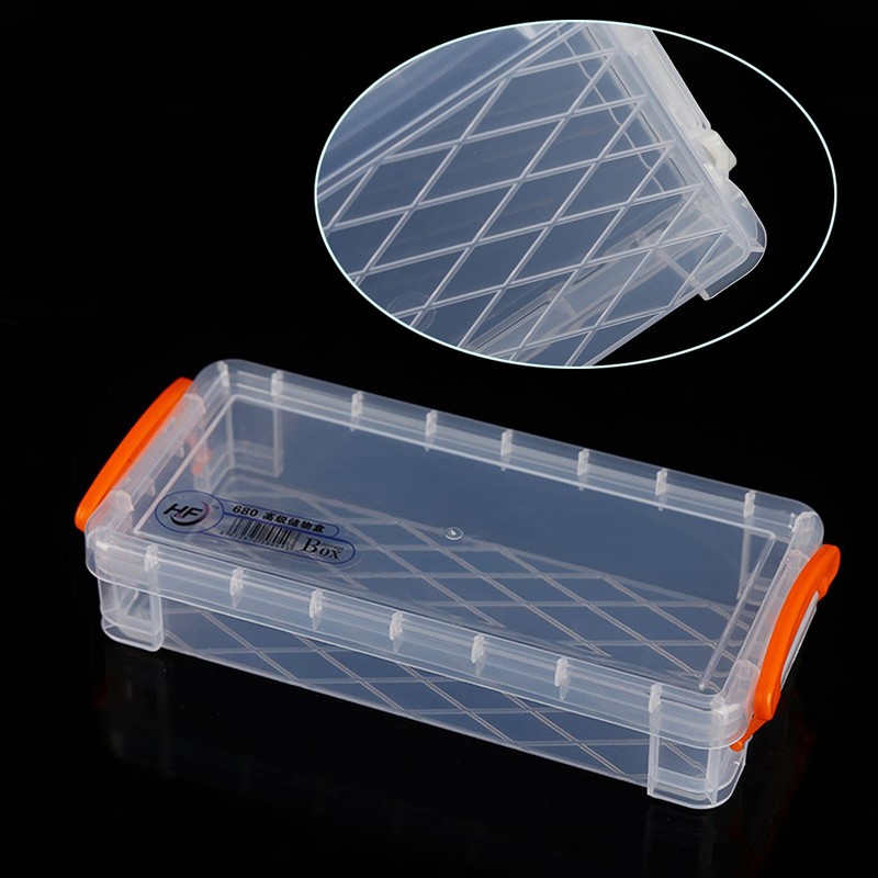 3 Pieces Plastic Transparent Pen Box, Stackable Transparent Pen Box,