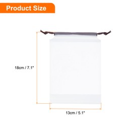 QUARKZMAN Pack of 18 Umbrella Bags 7.1 x 5.1 Inches Wet Umbrella Sleeve Cover Reusable Folding Umbrella Storage Bag with Pull Closure for Foldable Travel Umbrellas, White