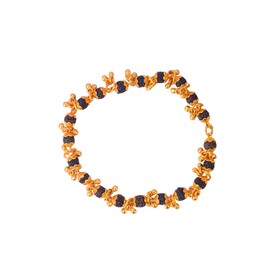 Satvik 4-5mm Rudraksh Beads l Gold Plated Original Rudraksha Bracelet for Women, Premium PVD Coating, BatchSure Certified, Adjustable Jewelry Gift