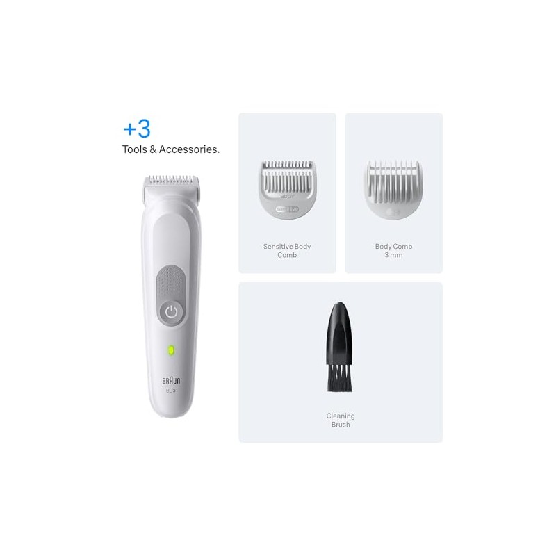 Braun Series 3 Body Trimmer, +3 Care Tools with SkinGuard