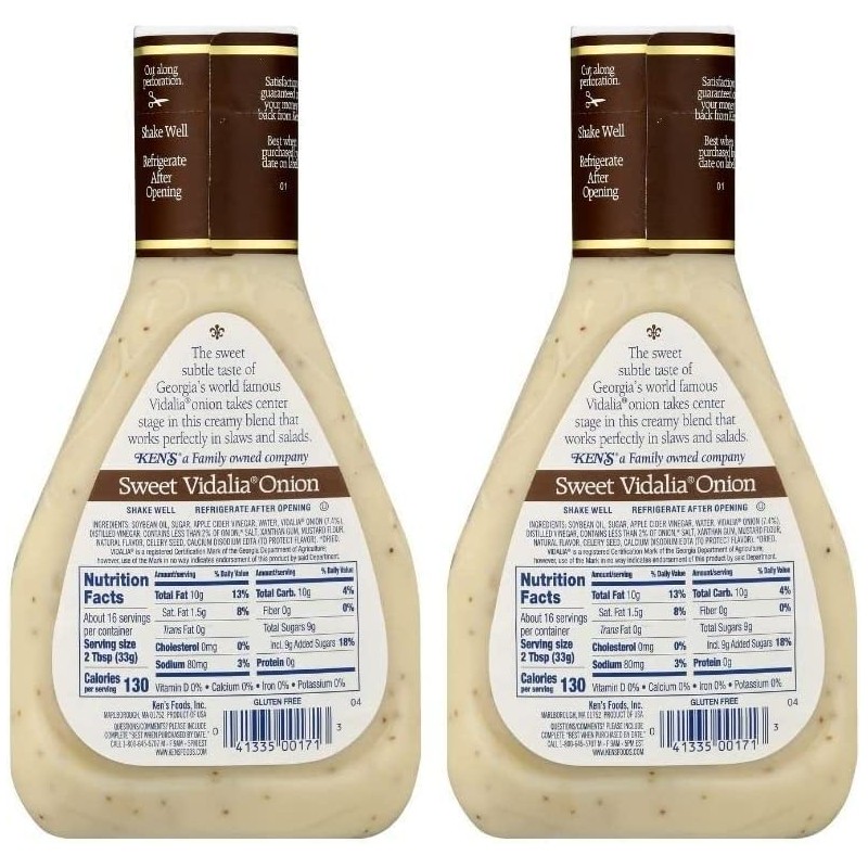 Ken's Steak House Sweet Vidalia Onion Dressing, 16 OZ (Pack