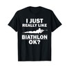 Biathlon Funny Prone Position Biathlete Shooting Skiing Gag T-Shirt