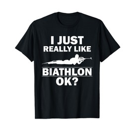 Biathlon Funny Prone Position Biathlete Shooting Skiing Gag T-Shirt